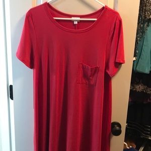 LuLaRoe Carly solid red size M